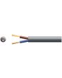 Mercury 2 Core Round Mains Pvc 2 X 24/0.2mm 6a 5.8mm Dia Black 100m