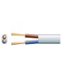 Mercury 2 Core Oval Mains Pvc 2 X 16/0.2mm 3a White 100m