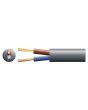 Mercury 2 Core Round Mains Pvc 2 X 24/0.2mm 6a 6.35mm Dia Black 100m