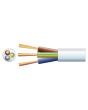 Mercury 3 Core Round Mains Pvc 3 X 24/0.2mm 6a 6.1mm White 100m