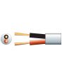 White Hi Flex Double Insulated Speaker Cable 2 X (24 X 0.2mm Dia) Lszh