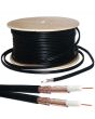 Mercury Twin Sat/cctv Foamed Pe Coaxial Cable With Cu Braid - 100m Black