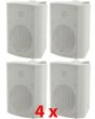 4x 952.714 B2 5.25" 100V/8OHM 90W BACKGROUND WHITE SPEAKER WALL MOUNT BOOKSHELF 