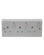 Triple Switched Socket with Back Box