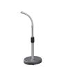 Black-Chrome Round Base Desk Microphone Stand With 203mm Gooseneck