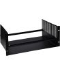 4U Steel Rack Tray with Adjustable Clamps Black Powder Coated