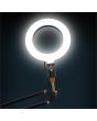LED 360 Selfie Ring Light with Boom Arm and Mounting Clamp