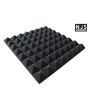 Acoustic Foam Tile Pyramid Style Black Sound Proofing 50 x 50cm