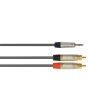 5m 3.5mm Stereo Plug To 2 X RCA Phono Plugs Signal Cable