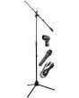 NJS Professional Complete Dynamic Microphone and Mic Stand Kit