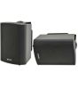 Black 4" Wall Speakers Pair Weatherproof Outdoor Garden Terrace Background Music