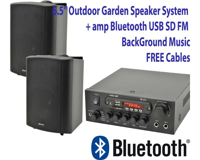 6.5" Outdoor Garden Speaker System, Bluetooth Amp,Speakers 103.122