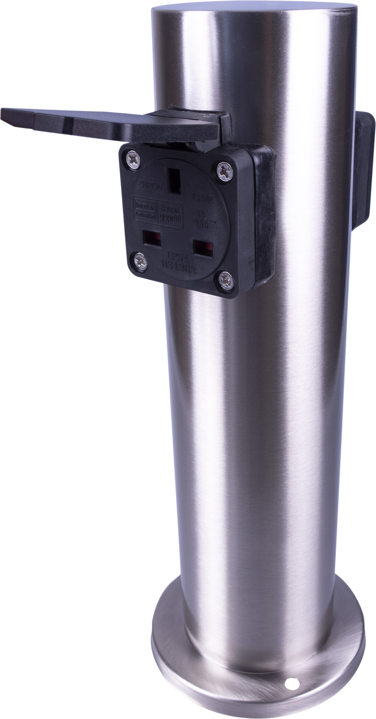 Outdoor Chrome Twin Mains Socket Post
