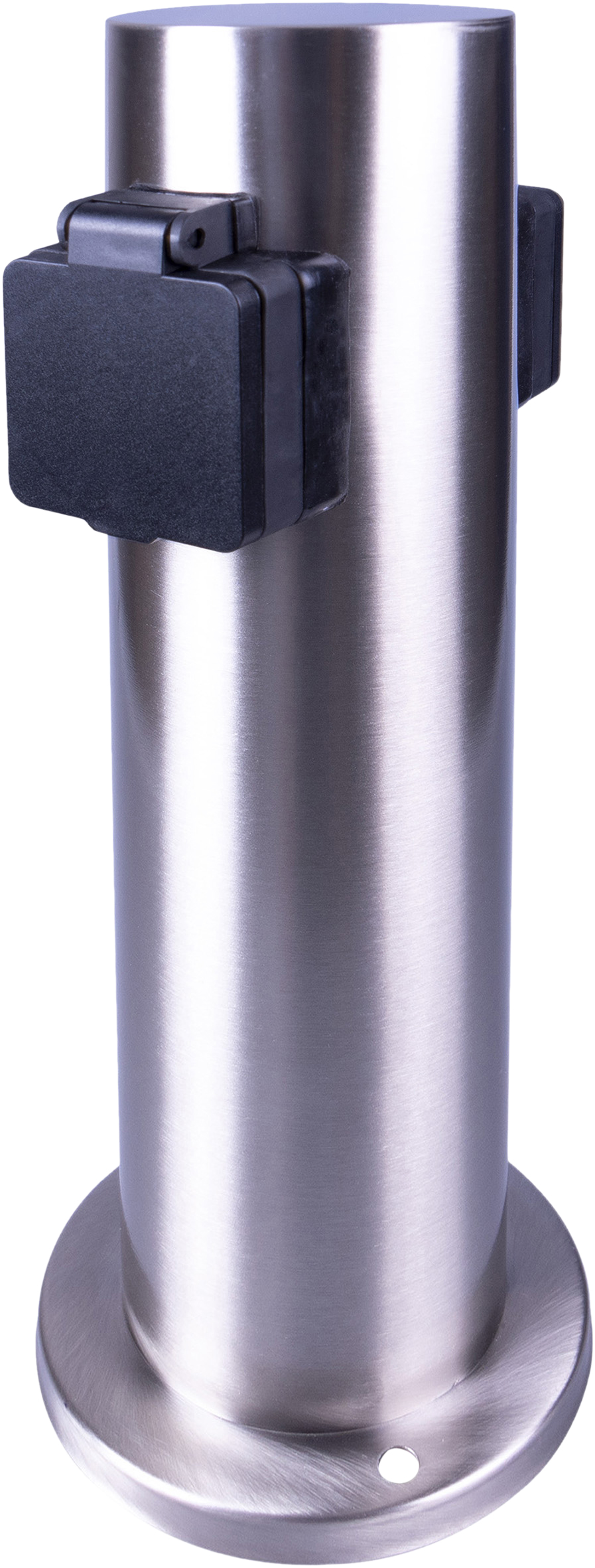Outdoor Chrome Twin Mains Socket Post